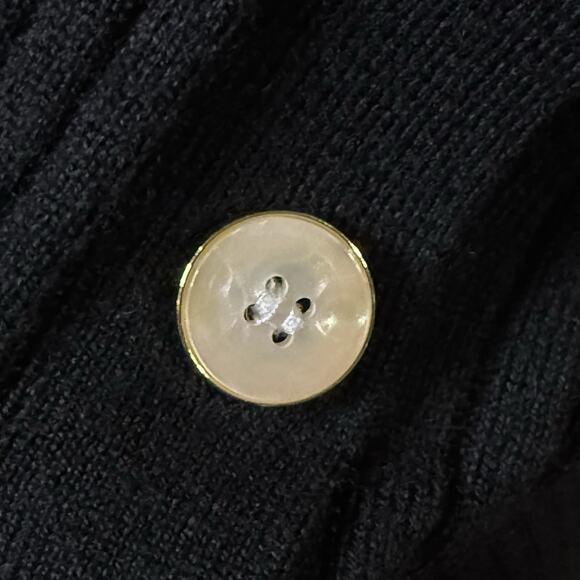 Veronica Beard Dalya Merino Wool Cardigan Sweater Black Size M Classic Luxury - Picture 11 of 11